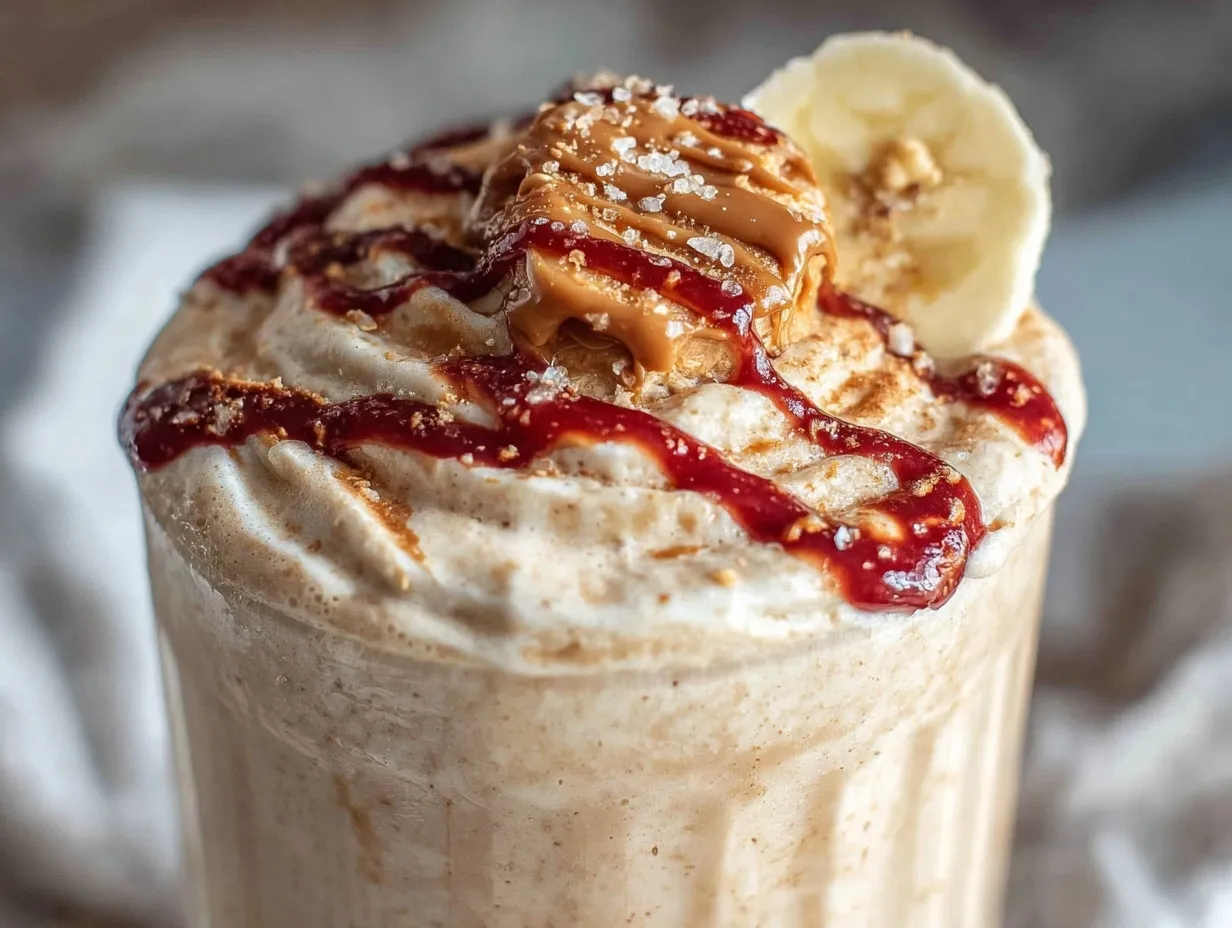 creamy frozen banana peanut butter protein shake preparation steps