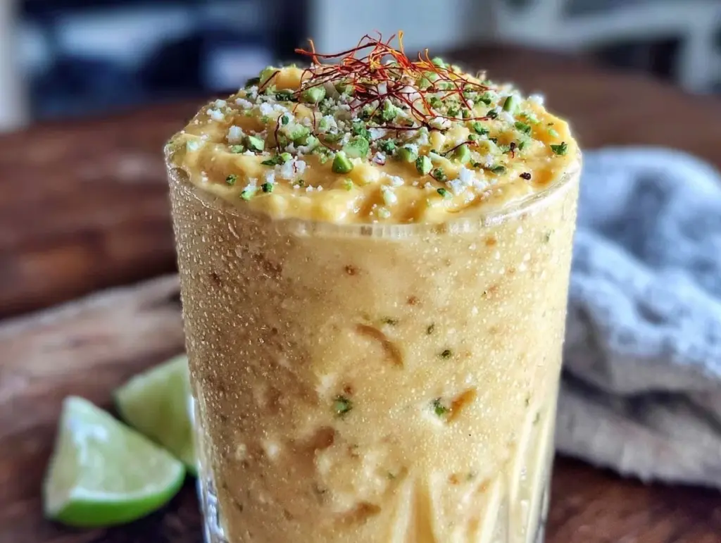 creamy frozen mango lassi - featured image