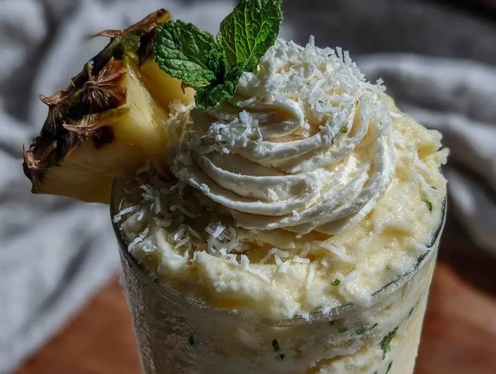 creamy frozen virgin piña colada - featured image
