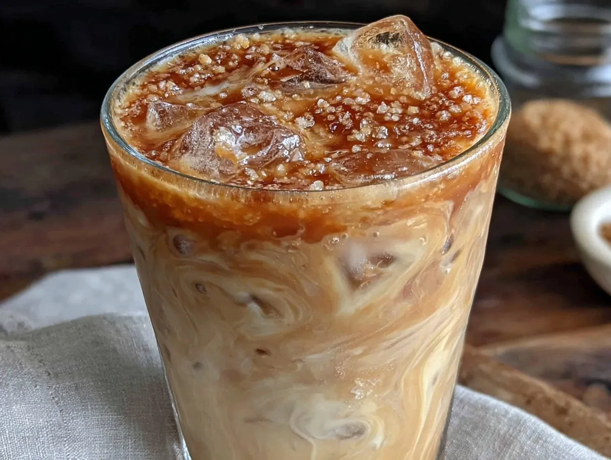 creamy iced brown sugar oat milk shaken espresso preparation steps