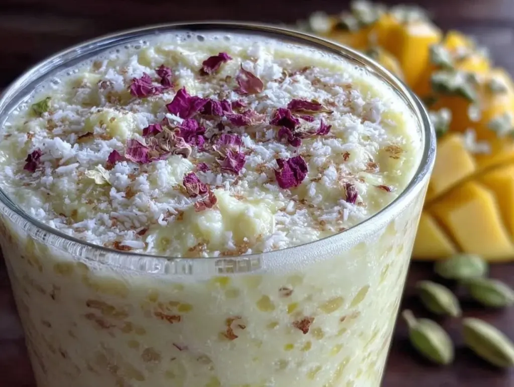 creamy indian mango lassi - featured image