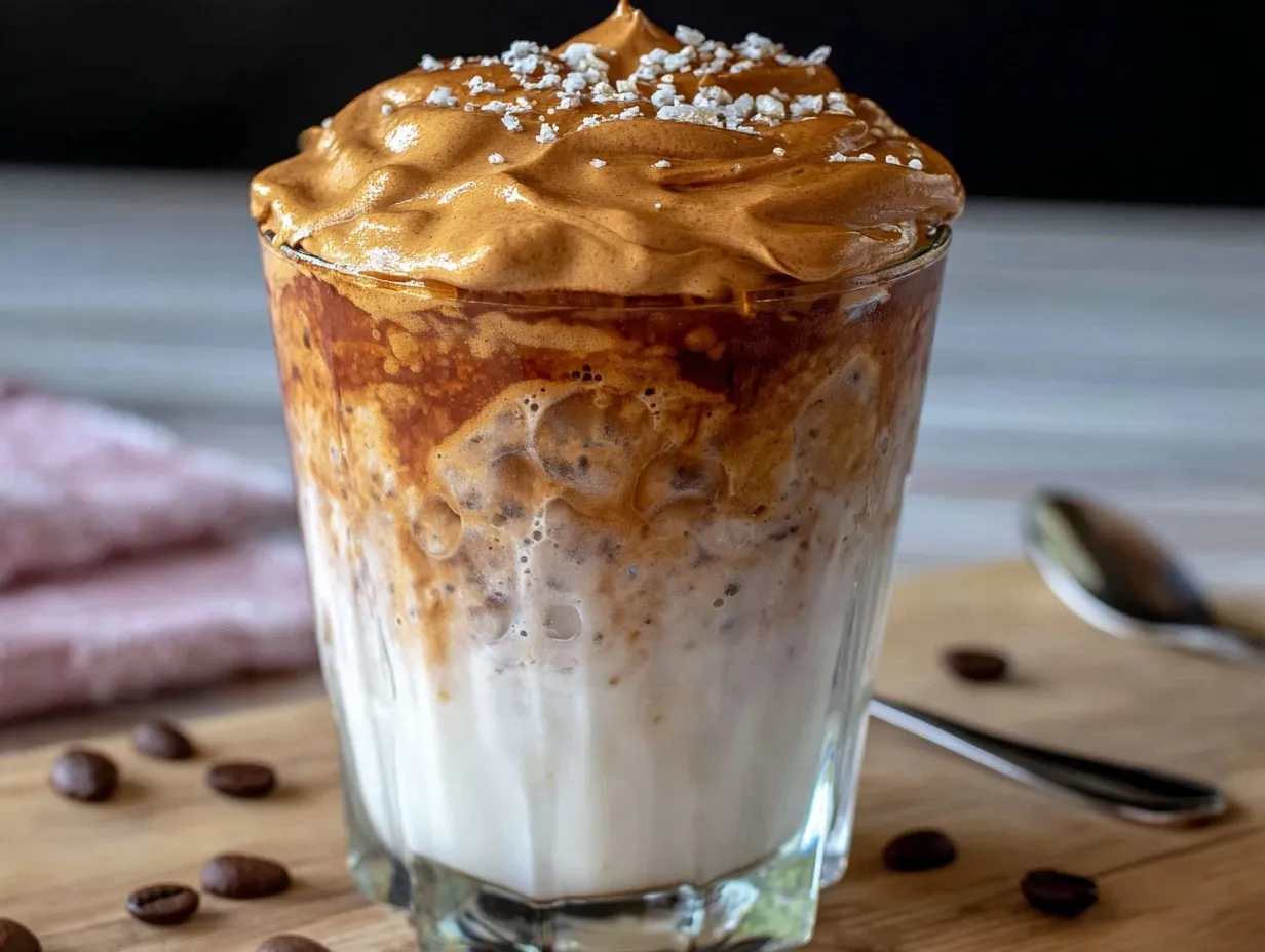 creamy korean dalgona whipped coffee preparation steps