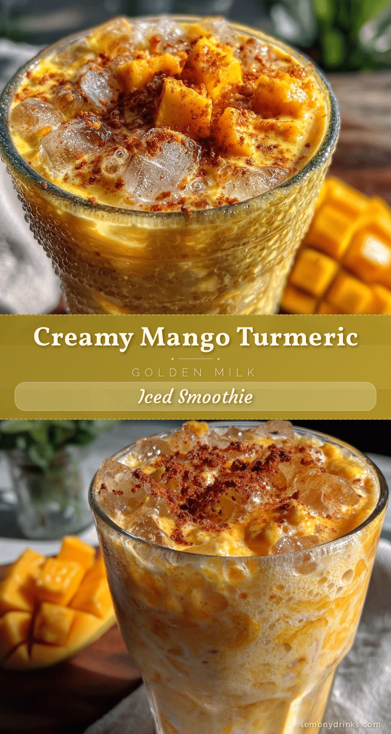 Creamy Mango Turmeric Golden Milk Iced Smoothie recipe