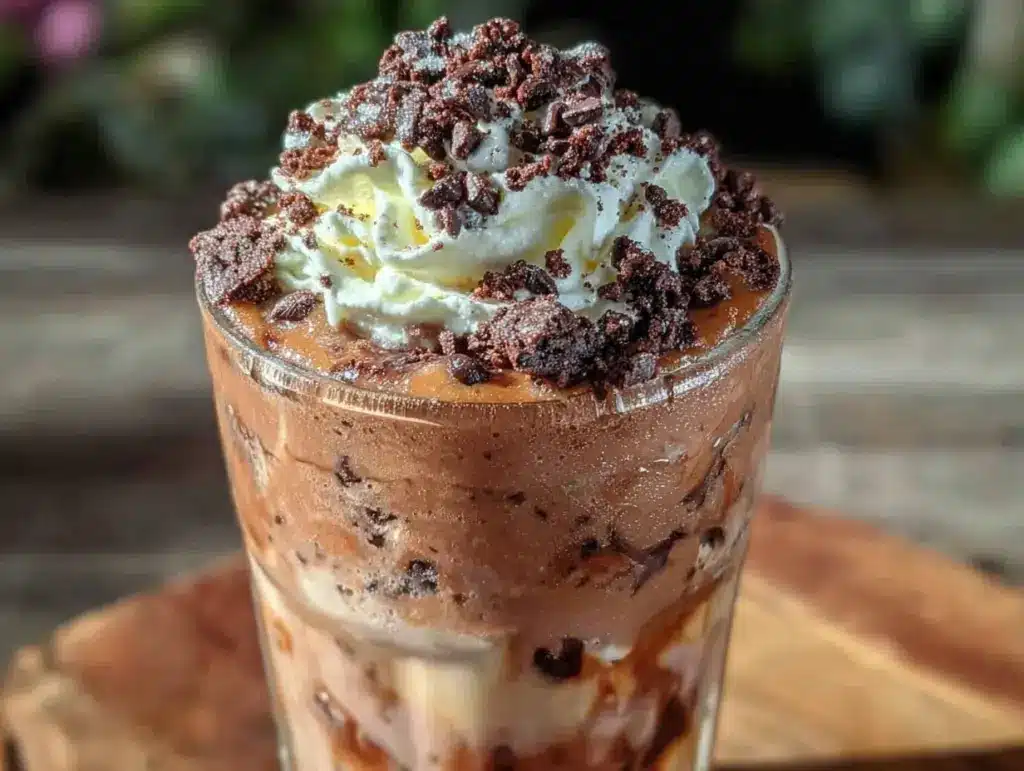 creamy mocha cookie crumble iced coffee - featured image
