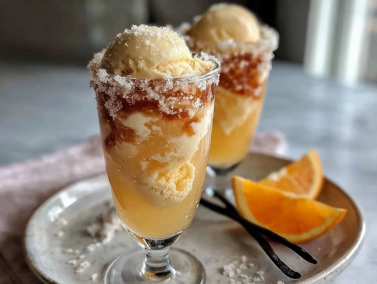 creamy orange creamsicle mimosa float preparation steps