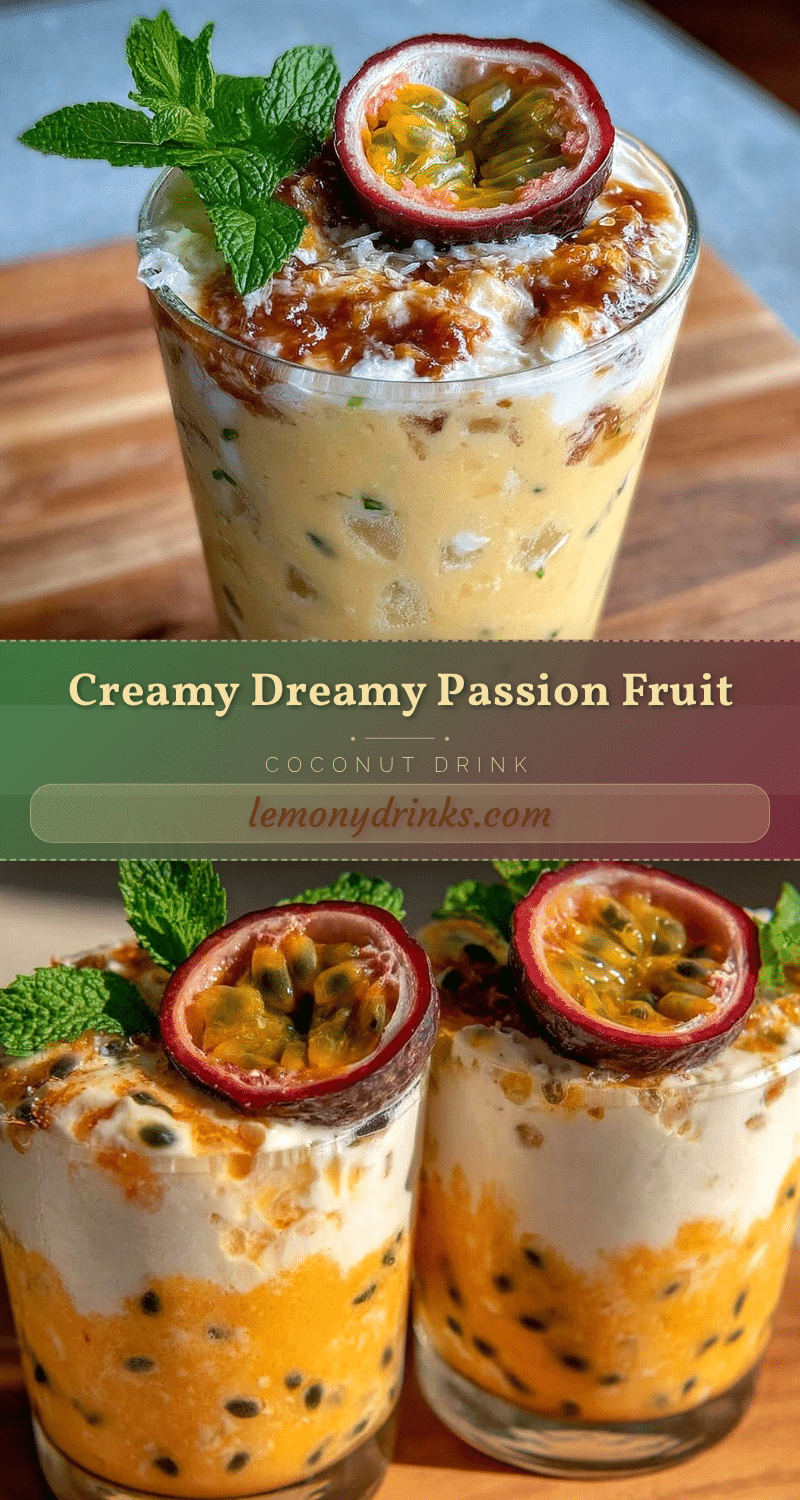 creamy passion fruit coconut layered paradise drink recipe