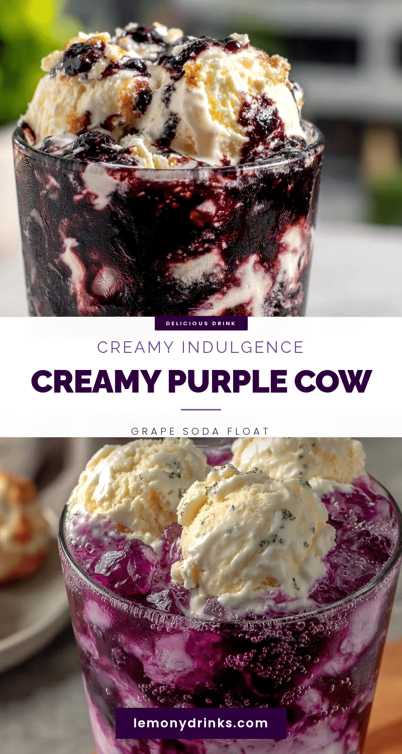 creamy purple cow grape soda float recipe