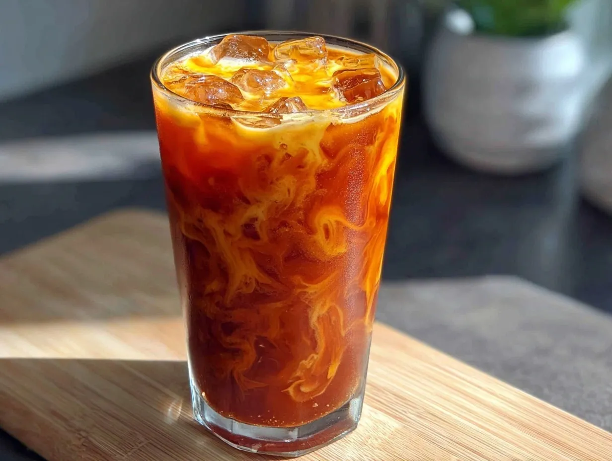 creamy Thai iced tea preparation steps