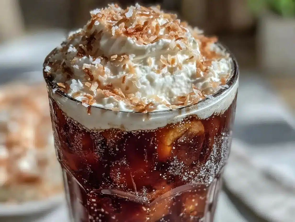 creamy toasted coconut cold brew float preparation steps