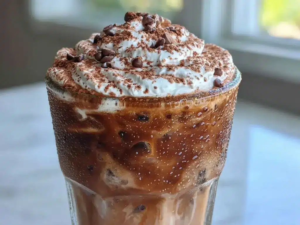 creamy whipped mocha cloud iced coffee - featured image