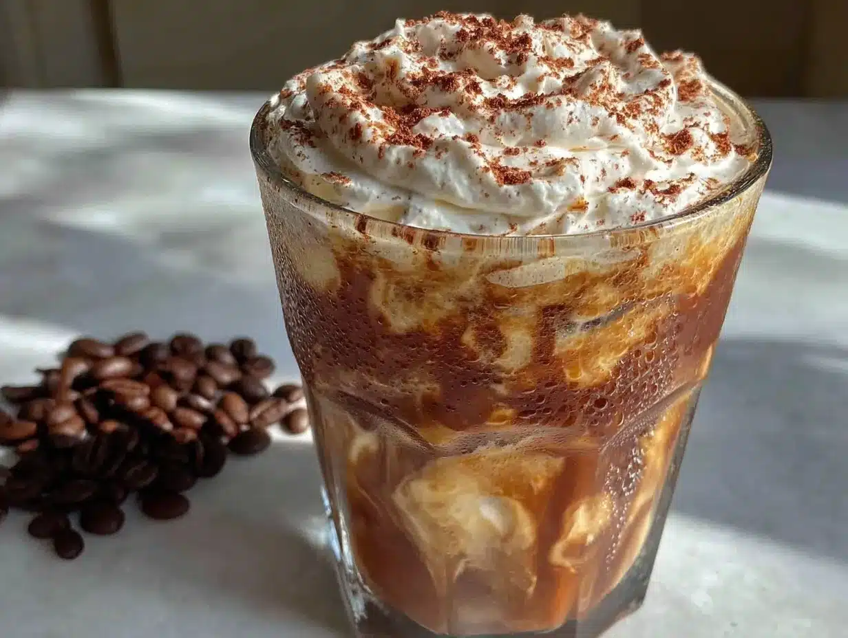 creamy whipped mocha cloud iced coffee preparation steps