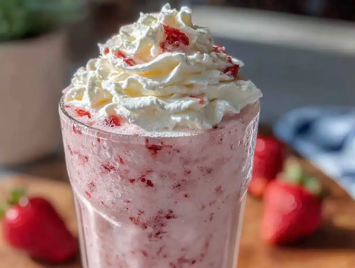 creamy whipped strawberry milk preparation steps