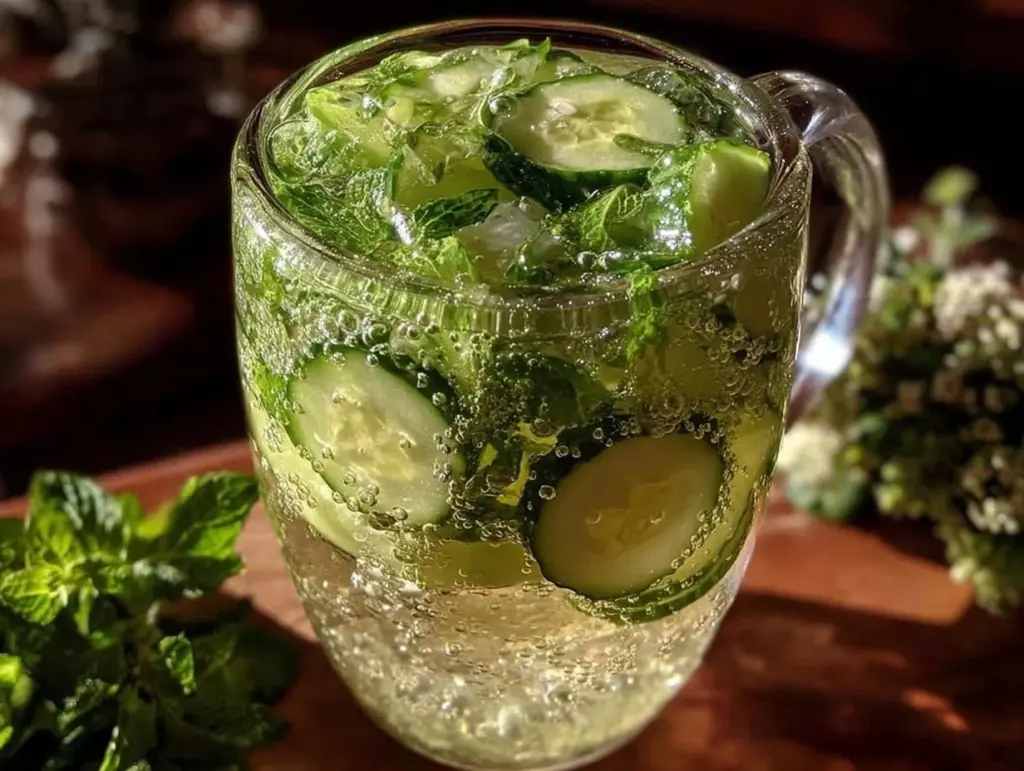 cucumber mint infused water - featured image