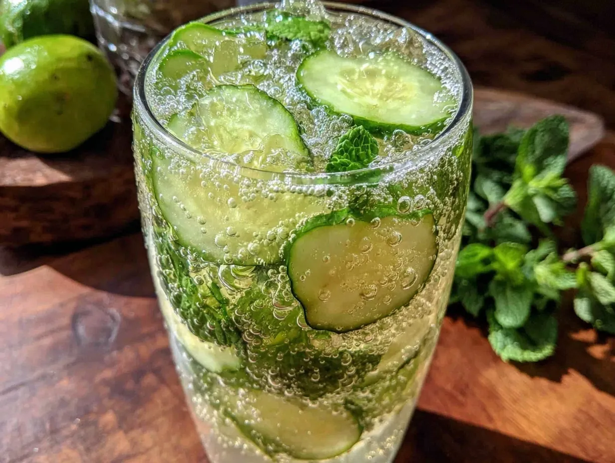 cucumber mint infused water preparation steps