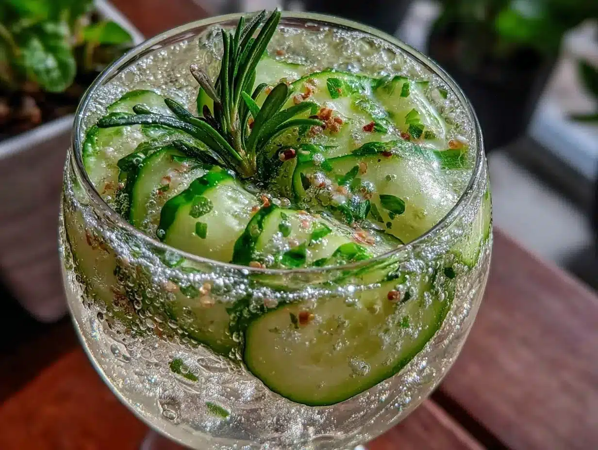 elderflower cucumber gin spritz preparation steps