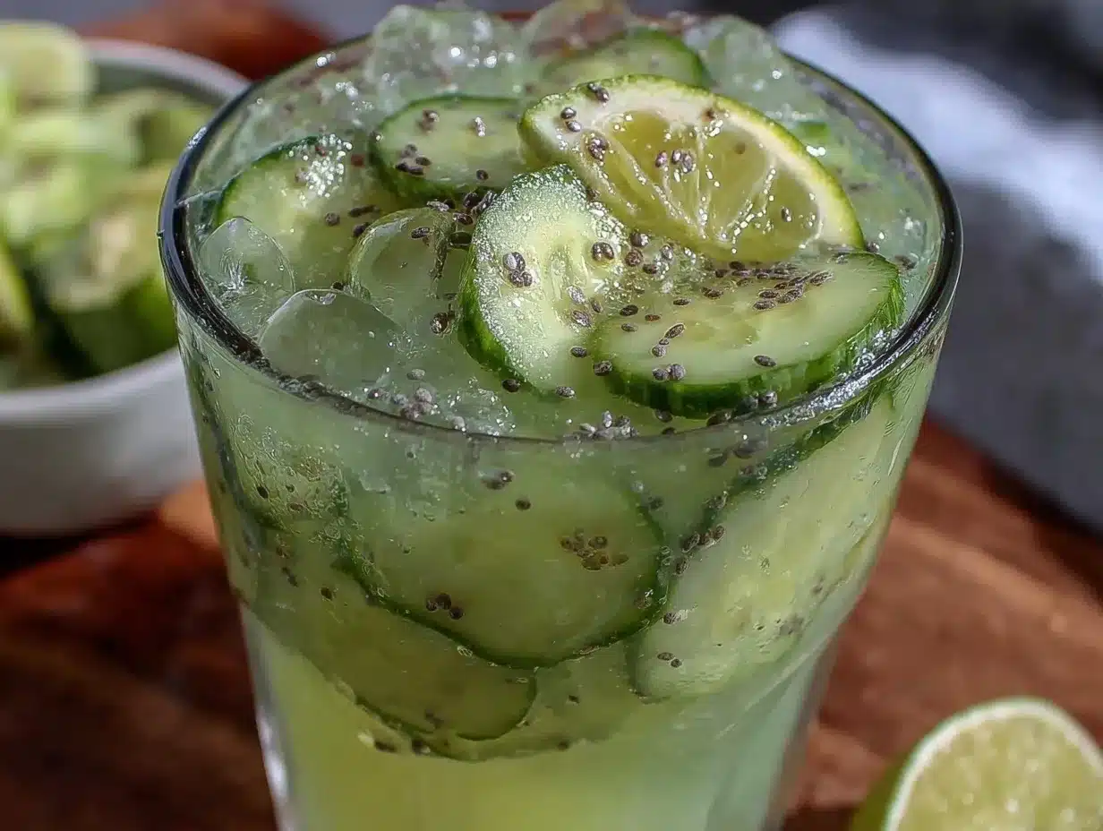 fresh cucumber lime agua fresca preparation steps