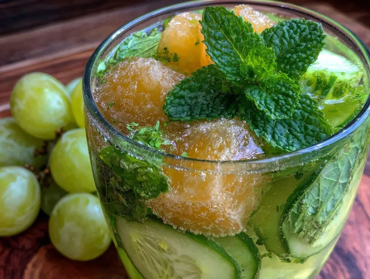 fresh cucumber melon spa water preparation steps