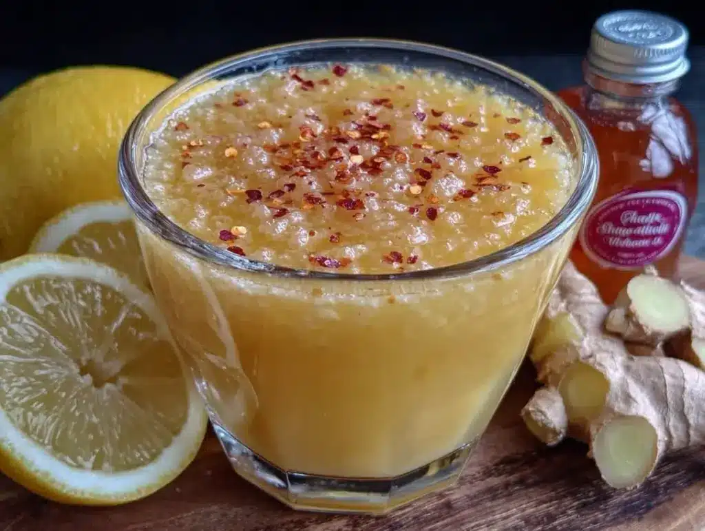 fresh ginger lemon detox shot - featured image