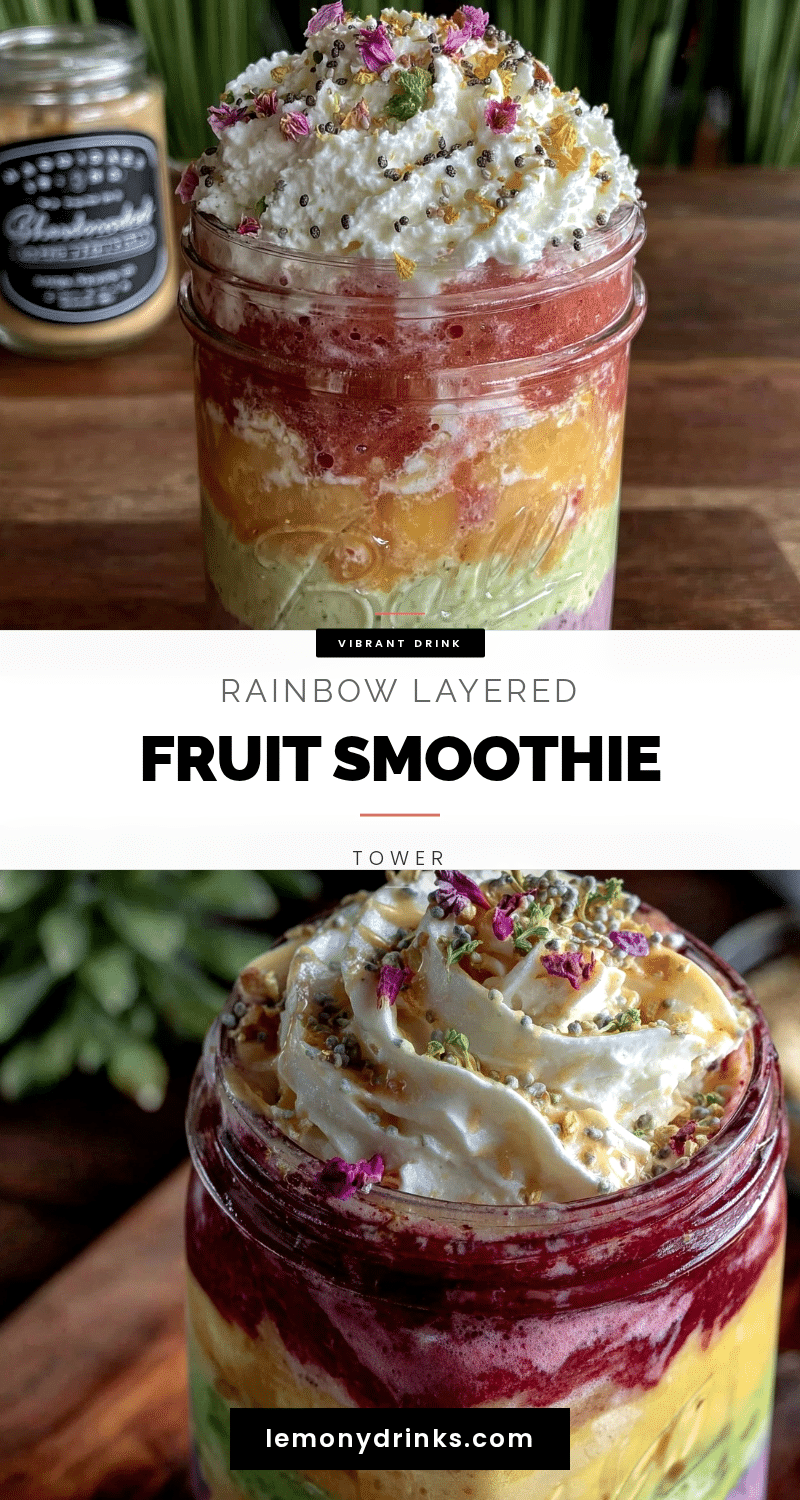 fresh rainbow layered fruit smoothie tower recipe recipe