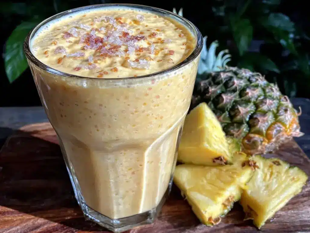 fresh tropical collagen protein smoothie - featured image