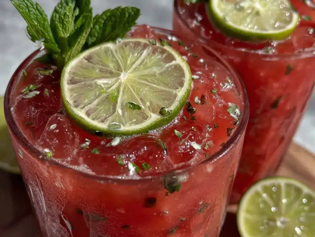 fresh watermelon mint lemonade cooler - featured image