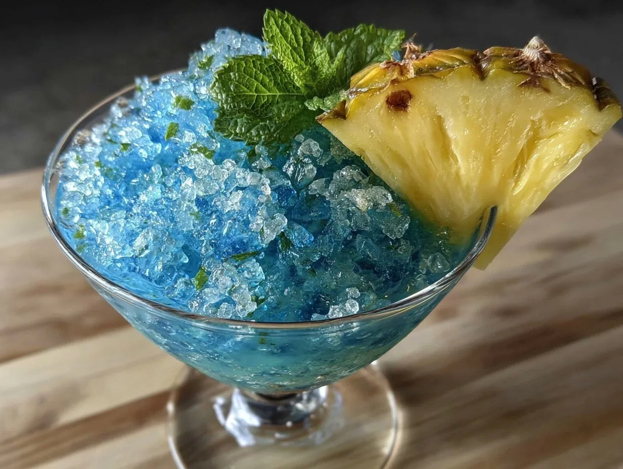 Frozen Blue Hawaiian Cocktail preparation steps