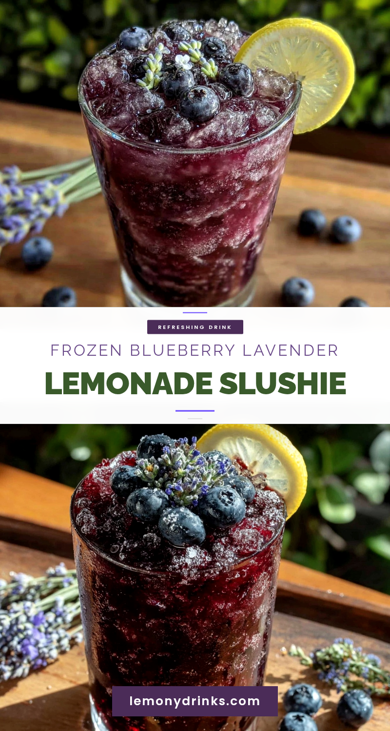 Frozen Blueberry Lavender Lemonade Slushie recipe