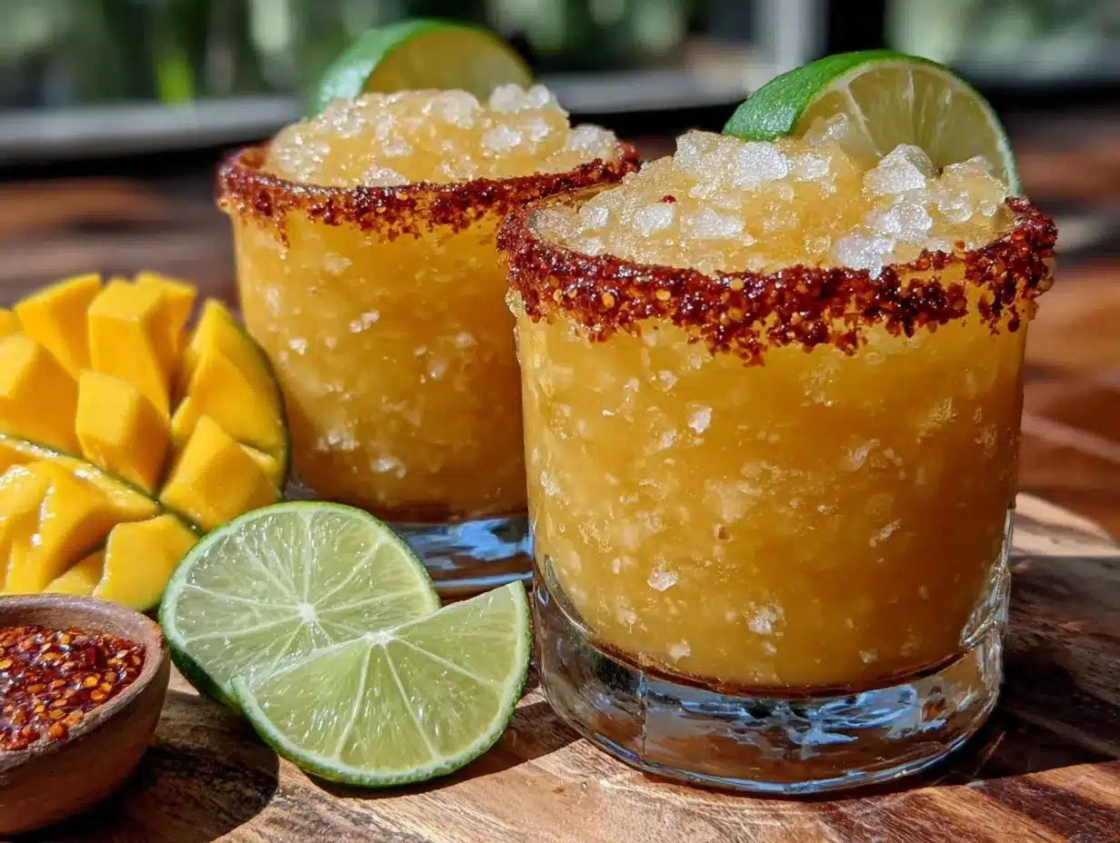 Frozen Mango Tajin Margarita preparation steps