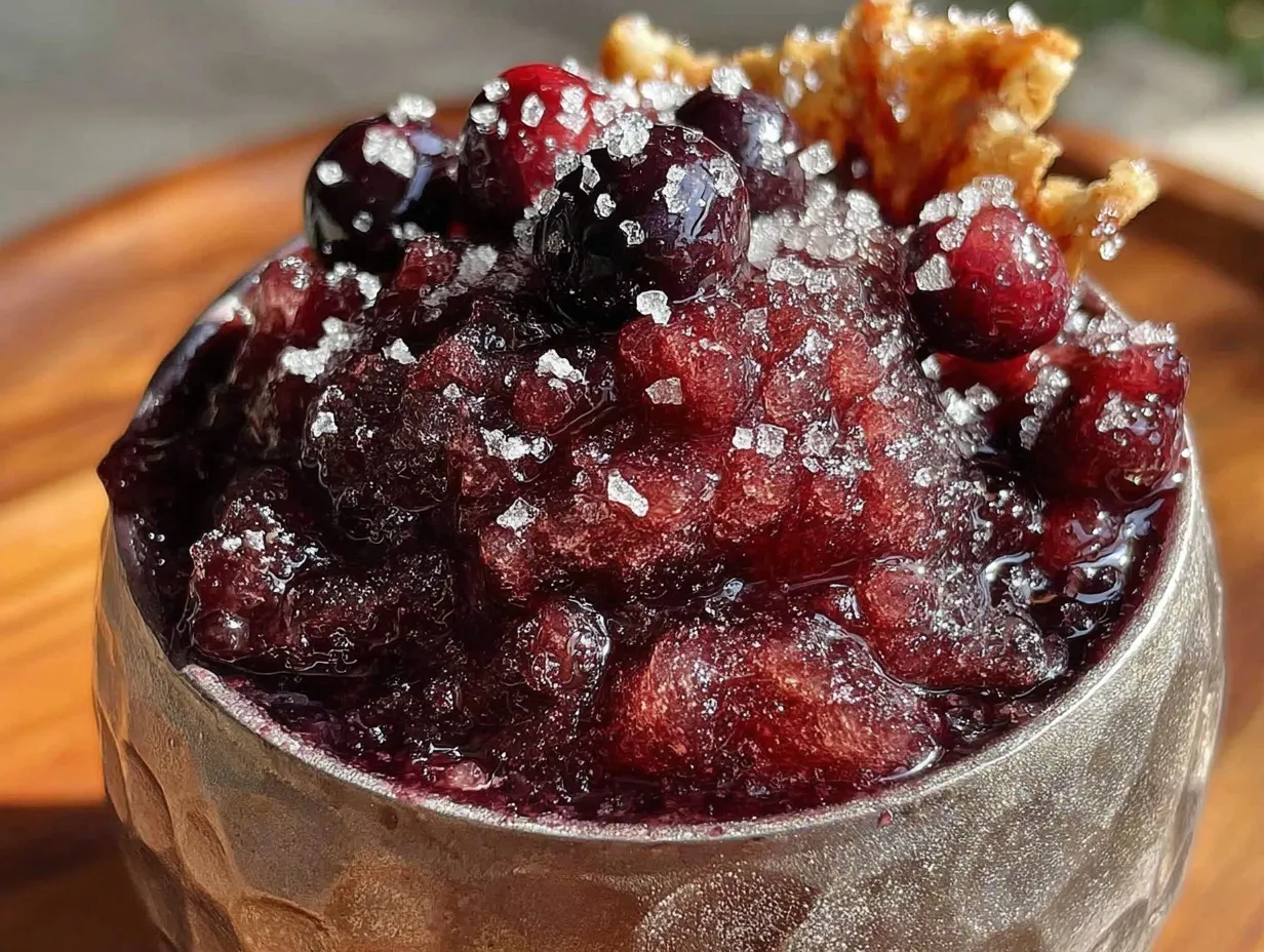 frozen mountain berry wine slushie preparation steps