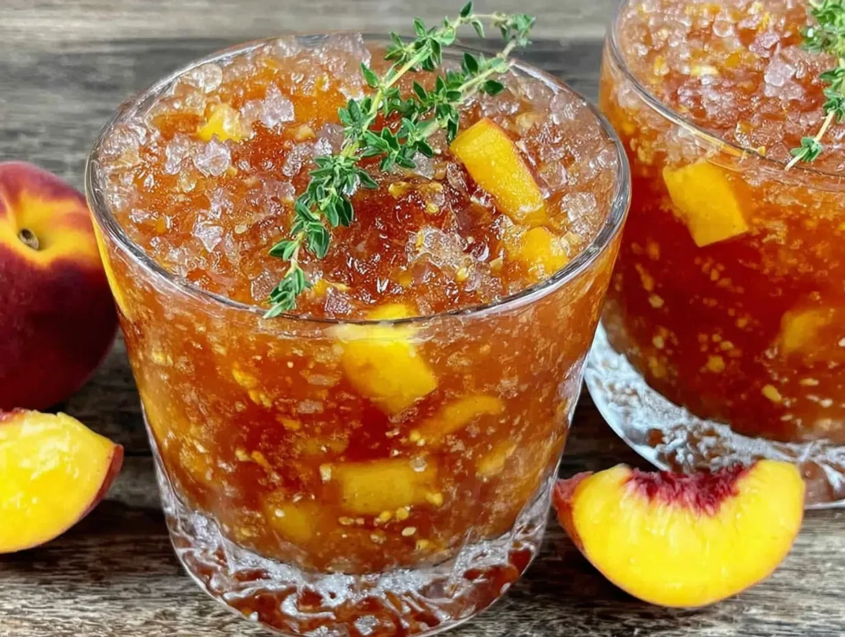 frozen peach bourbon smash preparation steps