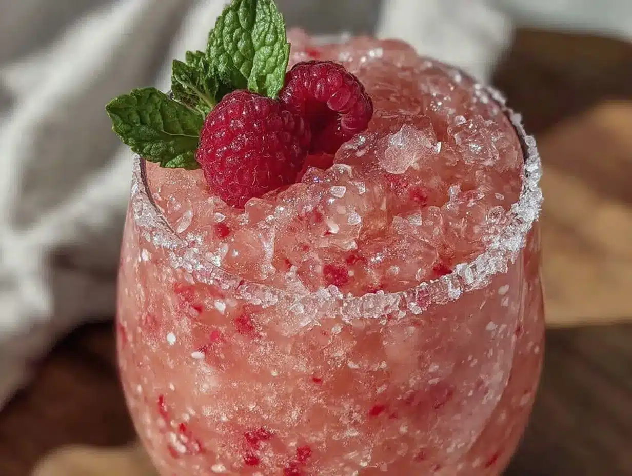 frozen raspberry frose blush slushie preparation steps