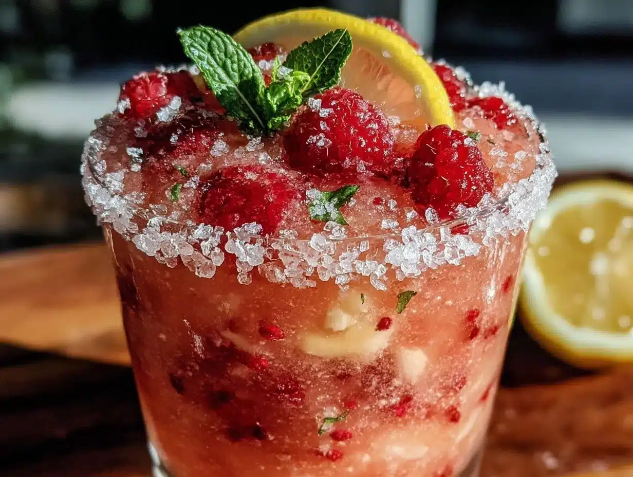 frozen raspberry lemonade slushie preparation steps