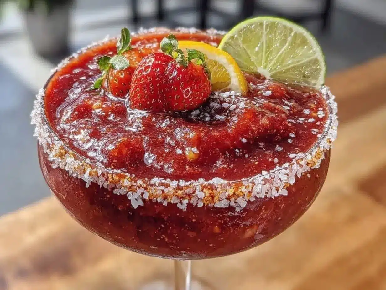 frozen strawberry margarita preparation steps