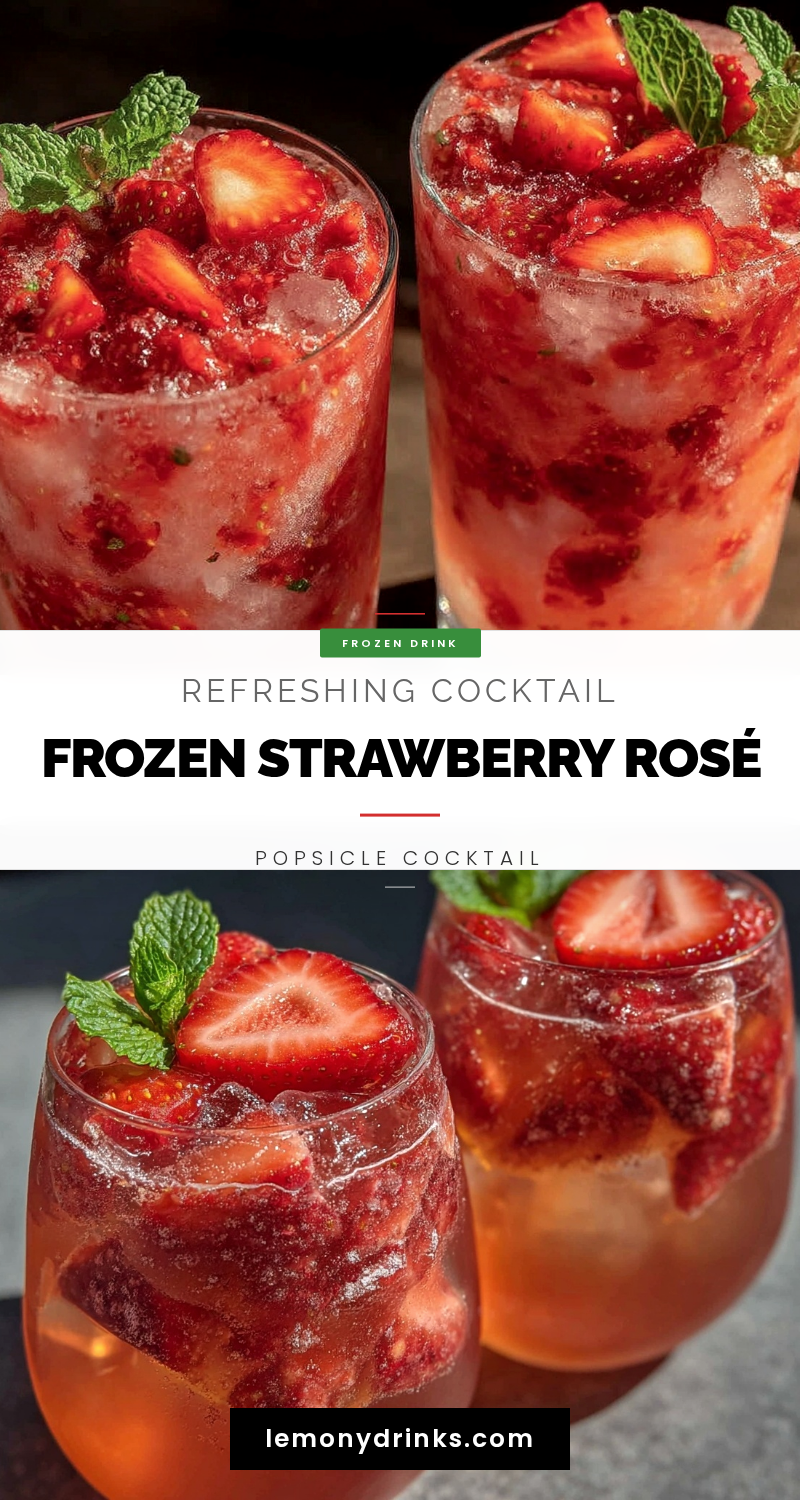 Frozen Strawberry Rosé Popsicle Cocktail recipe