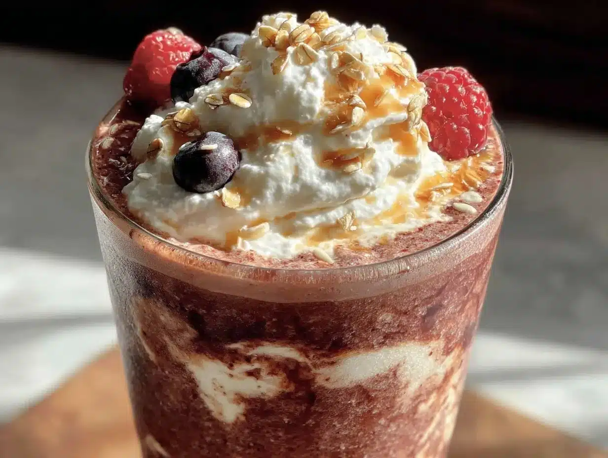 healthy berry protein smoothie preparation steps