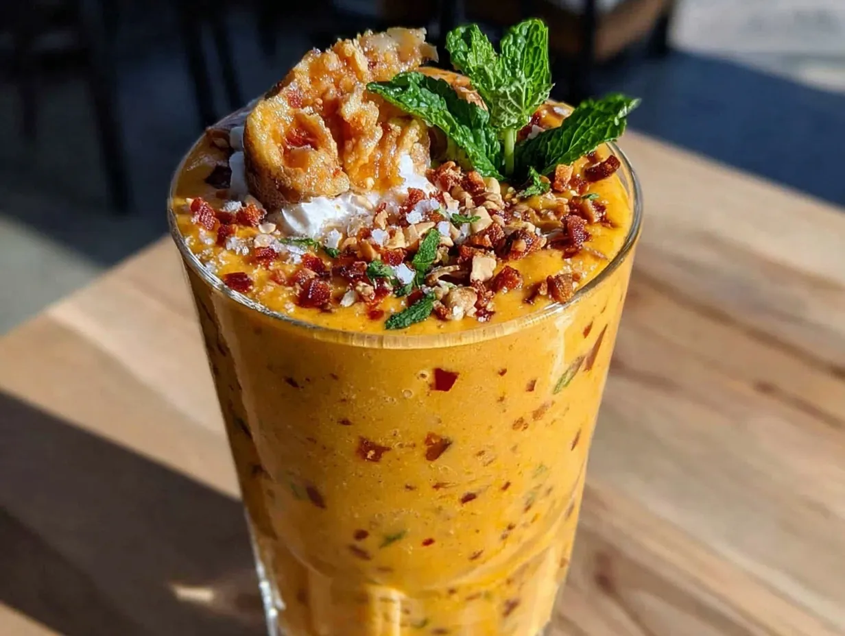 healthy mango turmeric smoothie preparation steps