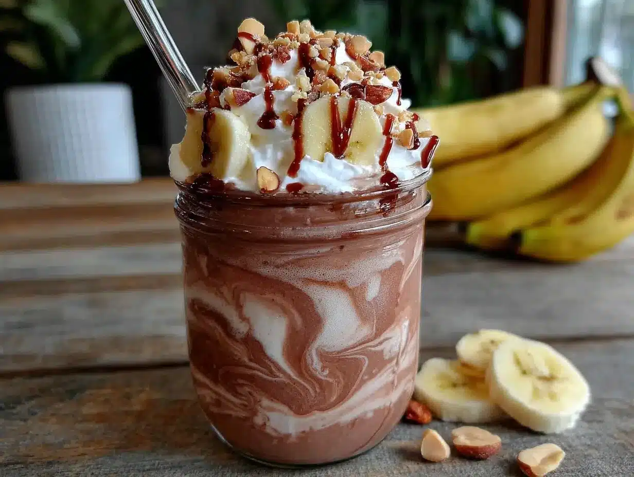 high protein chocolate peanut butter banana shake preparation steps