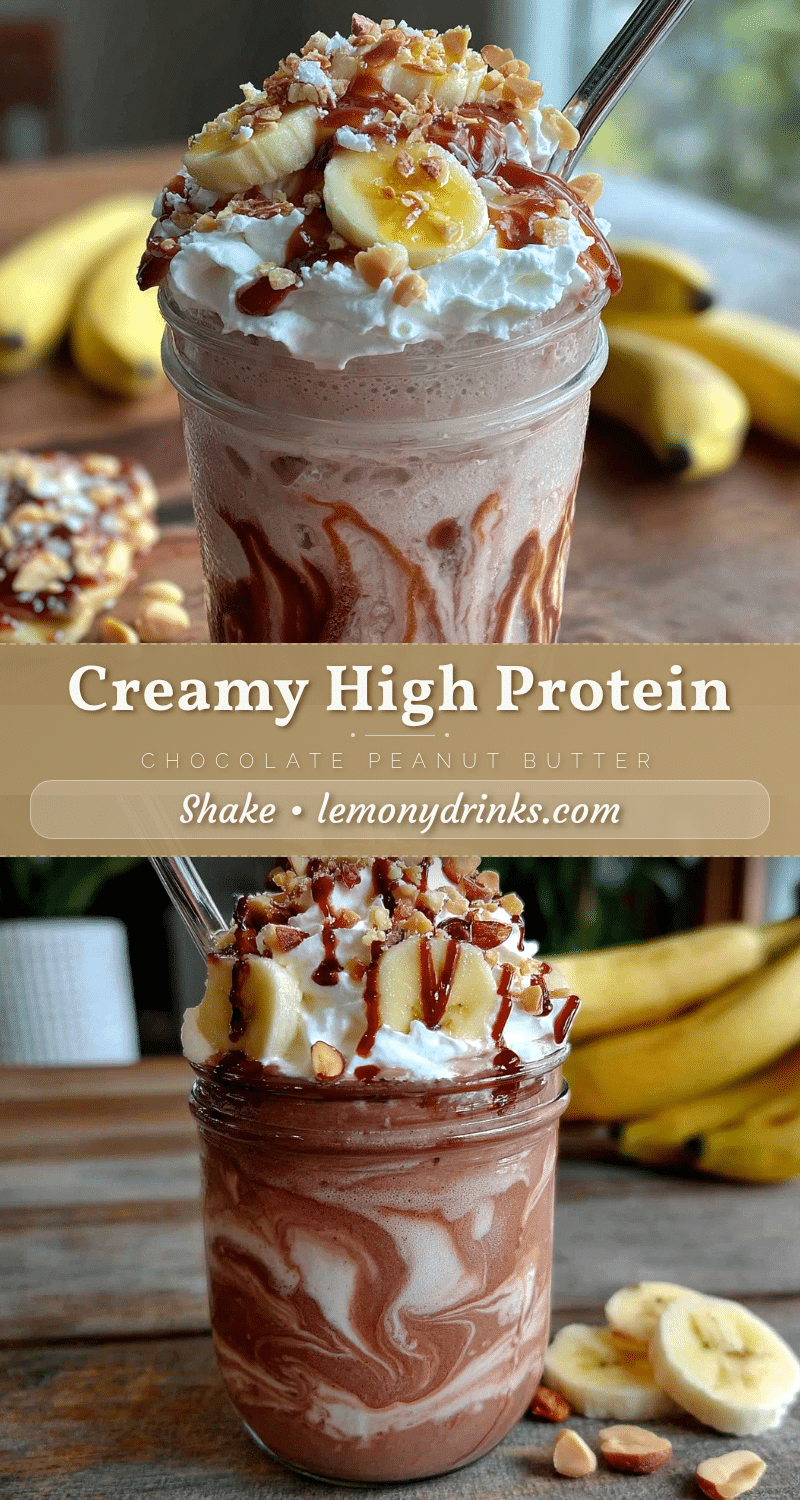 high protein chocolate peanut butter banana shake recipe