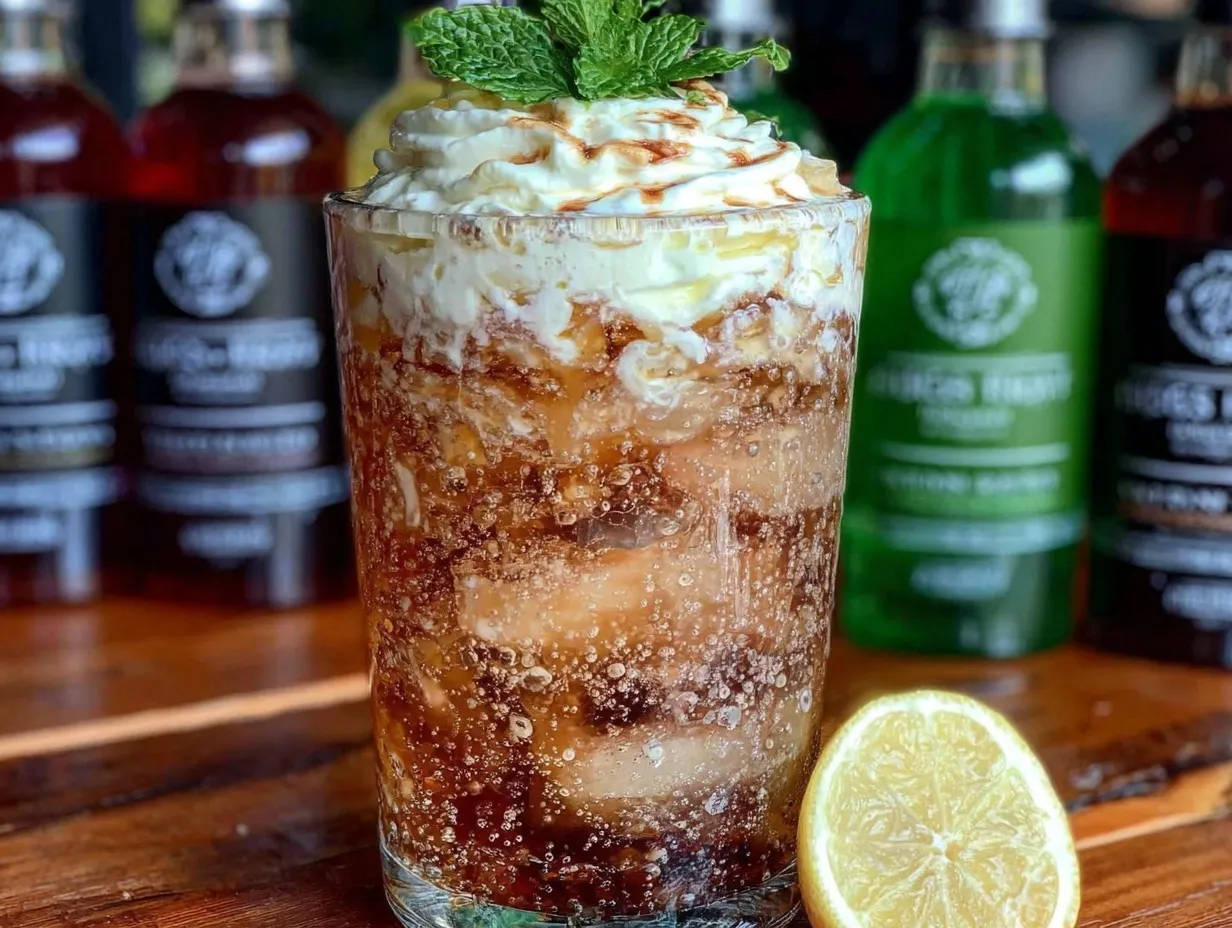 homemade Italian cream soda bar preparation steps