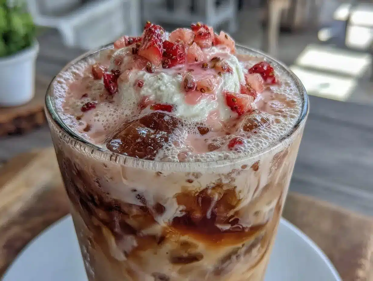 iced coquette strawberry cream cold brew preparation steps