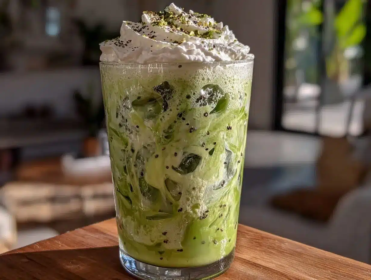 iced vanilla bean matcha preparation steps