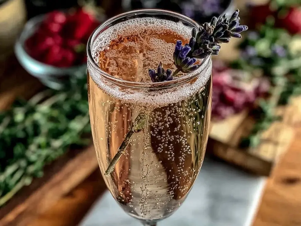lavender french 75 cocktail - featured image