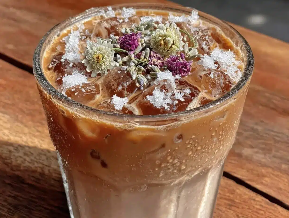 lavender honey oat milk iced latte preparation steps