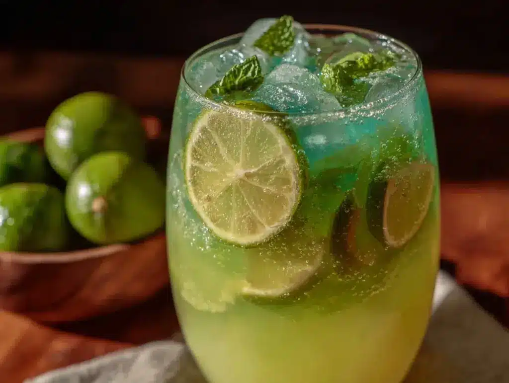lucky leprechaun layered lime punch - featured image