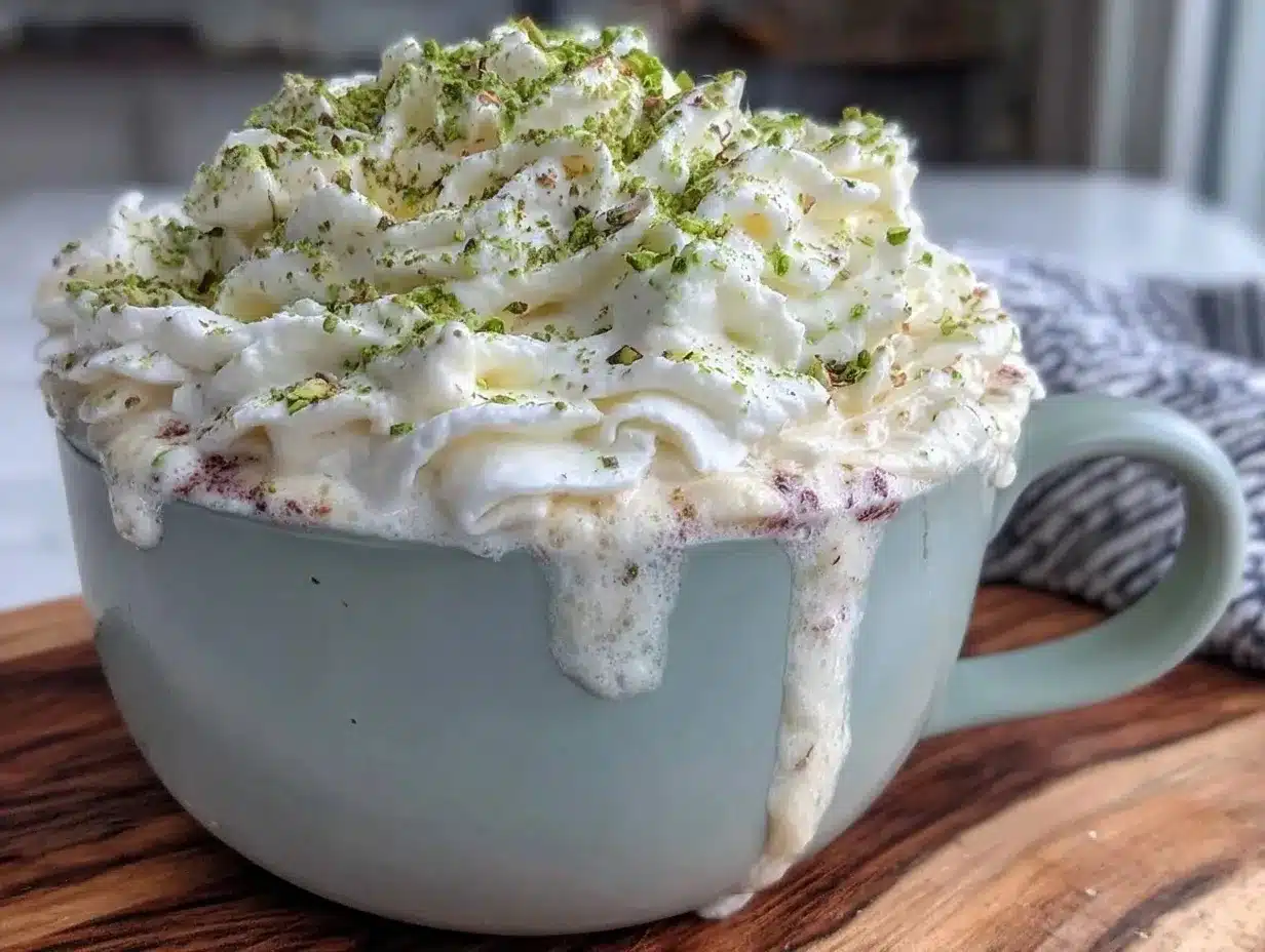 one-mug microwave matcha white hot chocolate preparation steps