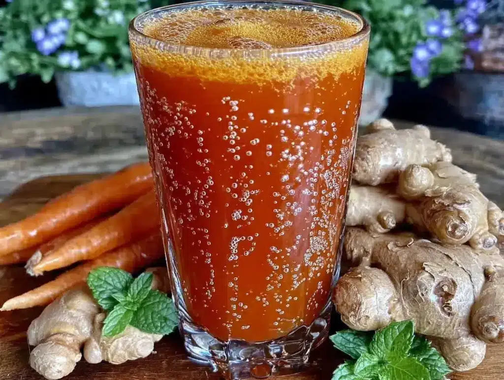 orange ginger carrot juice blend - featured image