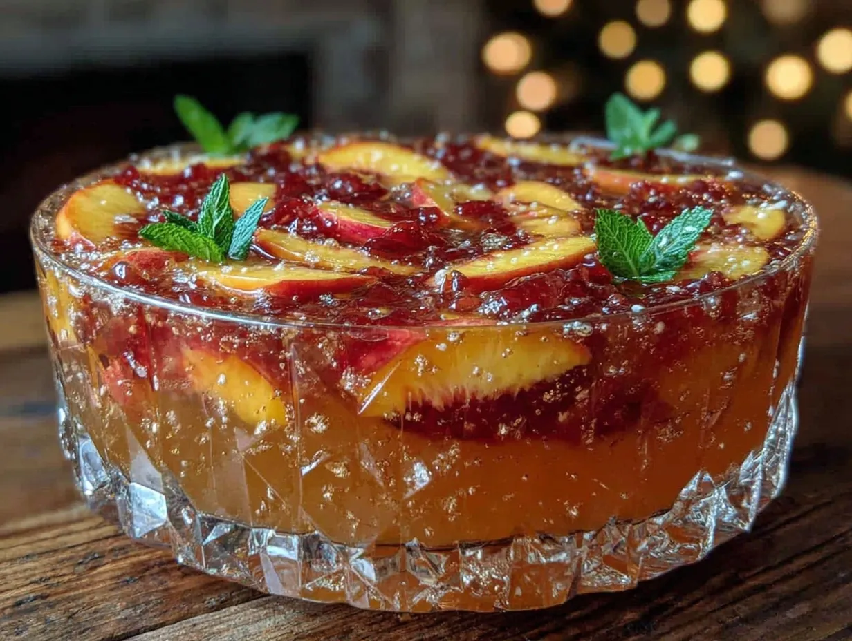 peach bellini punch bowl preparation steps
