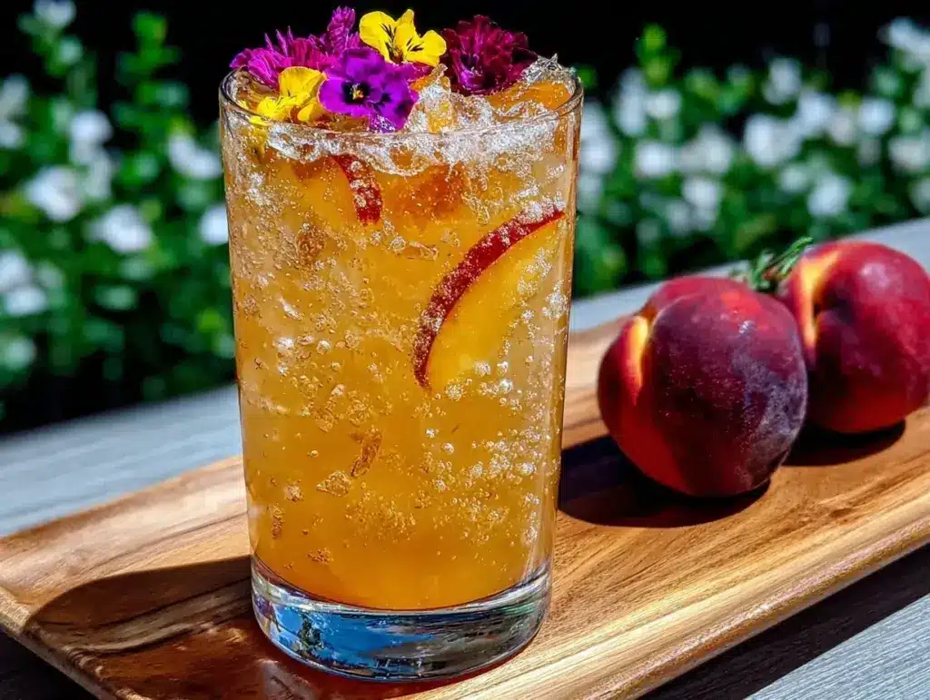 peach ginger lemonade sparkler - featured image