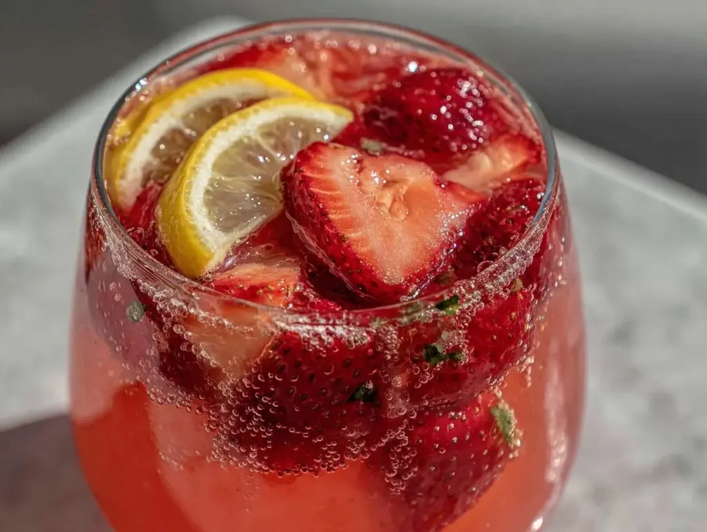 pink lemonade rosé sangria - featured image