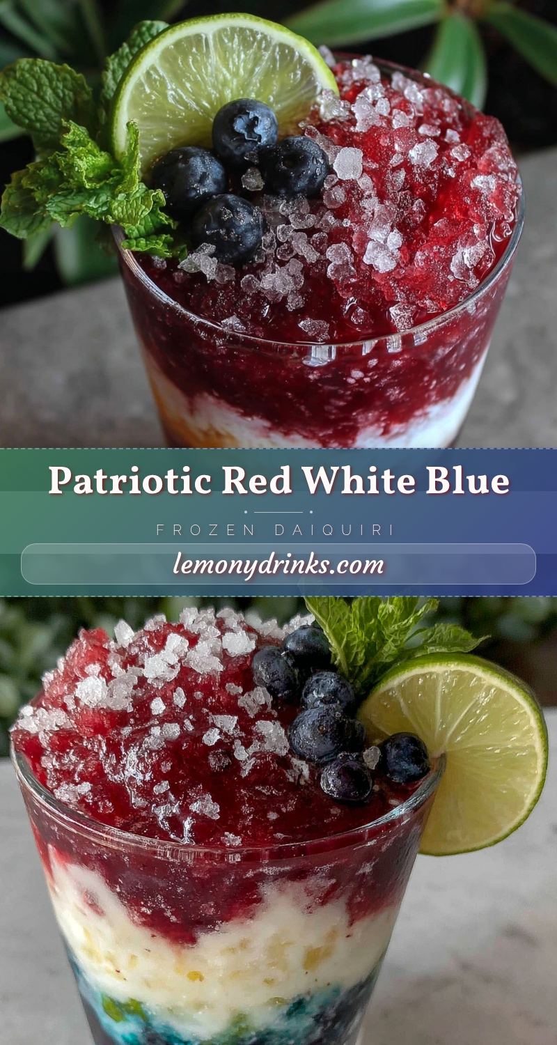 red white and blue frozen daiquiri layered slushie recipe